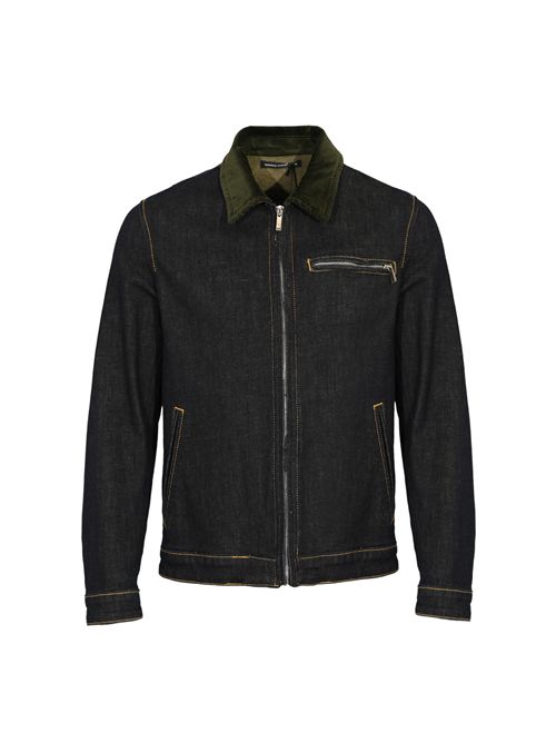 Giacca in denim con zip DANIELE ALESSANDRINI | DA1FW26J116107